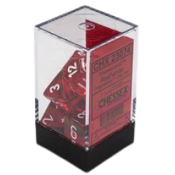 Translucent 7-Piece Dice Set (Red/White) Dice