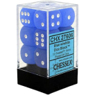 Frosted Set of 12 D6 Dice (Blue/White) Dice