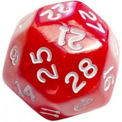 Pearlescent D30 (Red/White) Dice