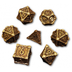 Blood Dagger Solid Metal 7 Piece Dice Set (Gold) Dice