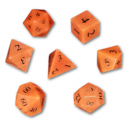 Red Tourmaline 7 Piece Dice Set (Red/Black) Dice