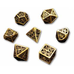 Snowflake Hollow Metal 7 Piece Dice Set (Gold) Dice