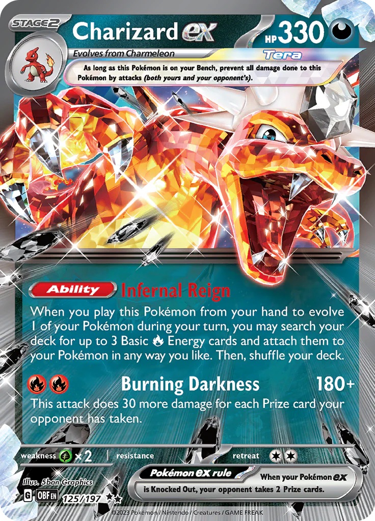 Charizard ex card from the Pokemon Trading Card Game